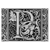 Letter P Mittelalterliche Monogram Art Nouveau Schneidebrett (Vorderseite)