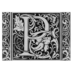 Letter P Mittelalterliche Monogram Art Nouveau Schneidebrett