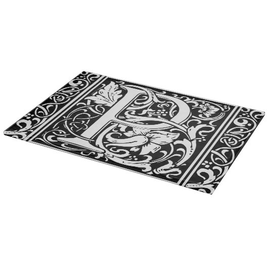 Letter P Mittelalterliche Monogram Art Nouveau Schneidebrett (Ecke)