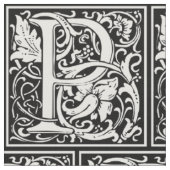 Letter P Mittelalterliche Monogram Art Nouveau Stoff (Nahaufnahme)