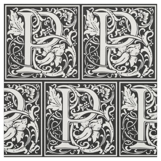 Letter P Mittelalterliche Monogram Art Nouveau Stoff (Muster)