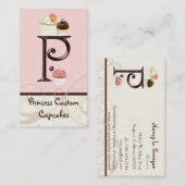 Letter P Monogram Desserery Business Cards Visitenkarte (Vorne/Hinten)