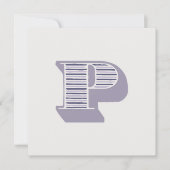 Letter "P" Monogram Einladung (Vorderseite)