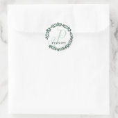 Letter P Monogram Individuelle Name Minimalistisch Runder Aufkleber (Tasche)