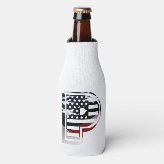 Letter P Monogram Initial USA Flaschenkühler (Flaschenvorderseite)