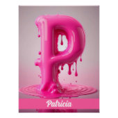Letter P, Monogram P  - Customizable Name Poster  (Vorderseite)