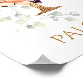 Letter P Monogram Pink Peach Rose Kinderzimmer Pos Poster (Ecke)