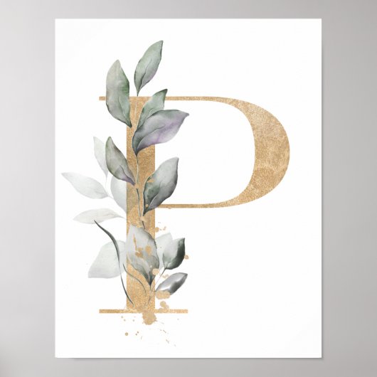 Letter P Monogram Poster (Vorne)