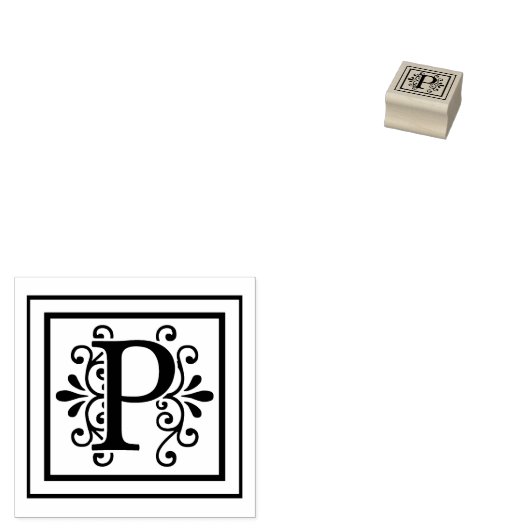 Letter P Monogramm Gummistempel (Stempel)