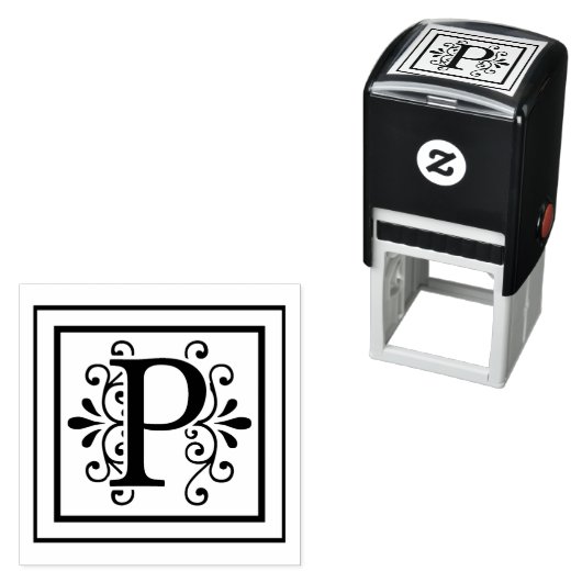 Letter P Monogramm Permastempel (Beispiel)