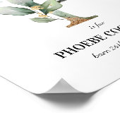 Letter P New Baby Monogram Birth Print Green Poster (Ecke)