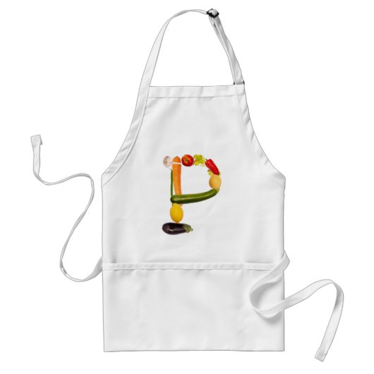 letter "P" of fruits and vegetables Schürze (Vorne)