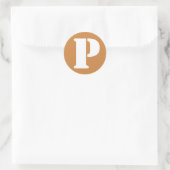 Letter P Peru Gold Stencil Alphabet von Janz Runder Aufkleber (Tasche)