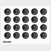 Letter P Rune Rune Monogram Geometric Moon Black Runder Aufkleber (Blatt)