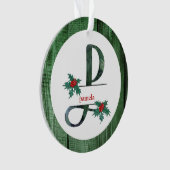 *~* Letter P Rustikales Weihnachtsfest FOTO Holz A Ornament (Vorderseite)