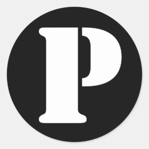 Letter P Stencil Alphabet von Janz Black Runder Aufkleber