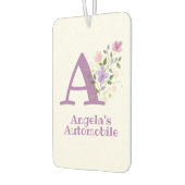 Letter plus Vorname mit Blumenmuster-Auto Autolufterfrischer (Links)