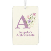 Letter plus Vorname mit Blumenmuster-Auto Autolufterfrischer (Rückseite)