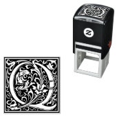Letter Q Art Nouveau Schwarz/Weiß Tile Permastempel (Beispiel)