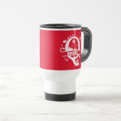 Letter Q Christmas Monogram, Anfangsname Red Reisebecher (VorderseiteRechts)