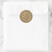 *~* Letter Q Diamond Circle GOLD Wax Siegel Sticke Runder Aufkleber (Tasche)