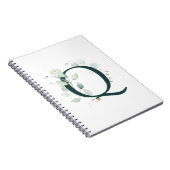 Letter Q Eukalyptus und Gold Mit Monogramm Noteboo Notizblock (Rechte Seite)