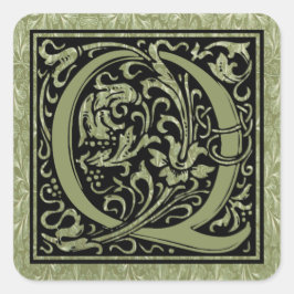 Letter Q First Letter Monogram Quadratischer Aufkleber