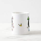Letter Q Floral Butterfly Monogram Kaffeetasse (Mittel)