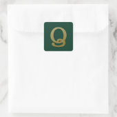 Letter Q Gold Square Sticker (Tasche)