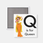 "Letter Q" ist für Queen Children's Magnet (Vorderseite/Rückseite)
