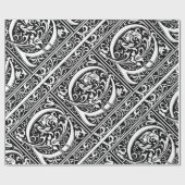 Letter Q Mittelalterliche Monogram Art Nouveau Geschenkpapier (Flach)