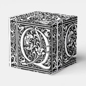 Letter Q Mittelalterliche Monogram Art Nouveau Geschenkschachtel (Rückseite)