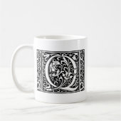 Letter Q Mittelalterliche Monogram Art Nouveau Kaffeetasse (Links)