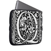 Letter Q Mittelalterliche Monogram Art Nouveau Laptopschutzhülle (Vorne Rechts)