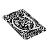 Letter Q Mittelalterliche Monogram Art Nouveau Magnet (Rechte Seite)