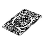 Letter Q Mittelalterliche Monogram Art Nouveau Magnet (Linke Seite)