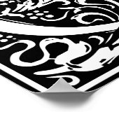 Letter Q Mittelalterliche Monogram Art Nouveau Poster (Ecke)