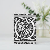 Letter Q Mittelalterliche Monogram Art Nouveau Postkarte (Stehend Vorderseite)