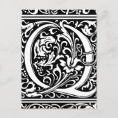 Letter Q Mittelalterliche Monogram Art Nouveau Postkarte (Vorderseite)