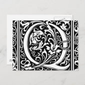Letter Q Mittelalterliche Monogram Art Nouveau Postkarte (Vorne/Hinten)