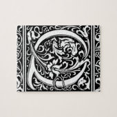 Letter Q Mittelalterliche Monogram Art Nouveau Puzzle (Horizontal)