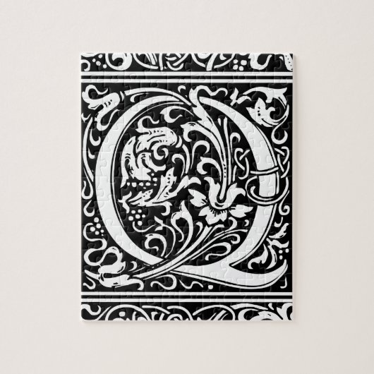 Letter Q Mittelalterliche Monogram Art Nouveau Puzzle (Vertikal)
