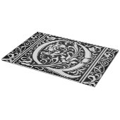Letter Q Mittelalterliche Monogram Art Nouveau Schneidebrett (Ecke)
