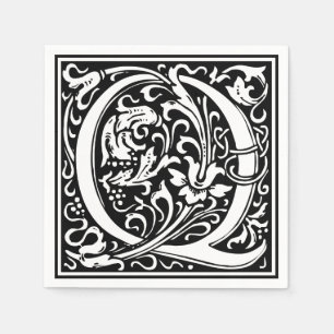Letter Q Mittelalterliche Monogram Art Nouveau Serviette
