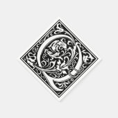 Letter Q Mittelalterliche Monogram Art Nouveau Serviette (Ecke)
