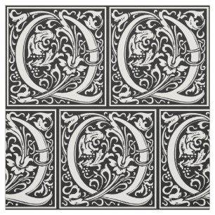 Letter Q Mittelalterliche Monogram Art Nouveau Stoff