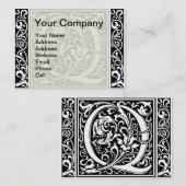 Letter Q Mittelalterliche Monogram Art Nouveau Visitenkarte (Vorne/Hinten)