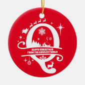 Letter Q Monogram Anfangsname Familienname Gruß Keramik Ornament (Vorne)