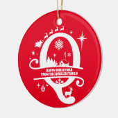 Letter Q Monogram Anfangsname Familienname Gruß Keramik Ornament (Links)