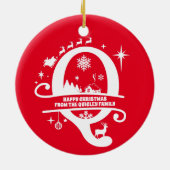 Letter Q Monogram Anfangsname Familienname Gruß Keramik Ornament (Hinten)